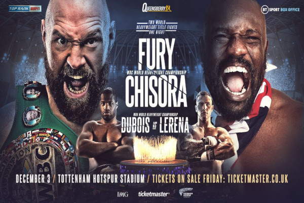 Cartel promocional del evento Tyson Fury vs. Derek Chisora III
