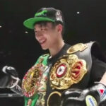 Kenshiro Teraji posa tras proclamarse campeón unificado ante Hiroto Kyoguchi