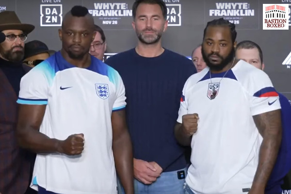 Resultados y vídeo del pesaje del evento de Matchroom/DAZN Dillian Whyte vs. Jermaine Franklin