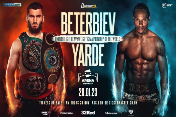 Cartel promocional del evento Artur Beterbiev vs. Anthony Yarde