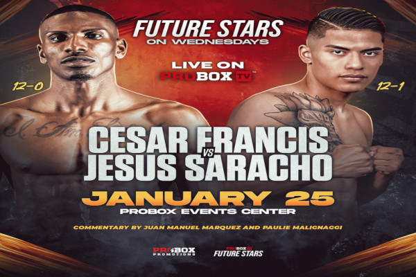 Cartel promocional del evento Cesar Francis vs. Jesús Saracho