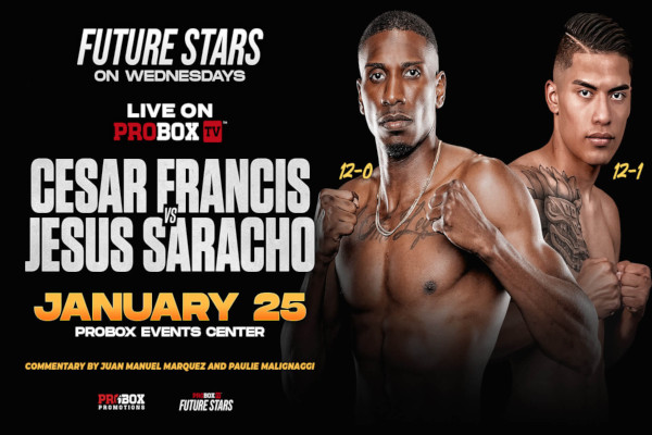 Cartel promocional del evento Cesar Francis vs. Jesús Saracho