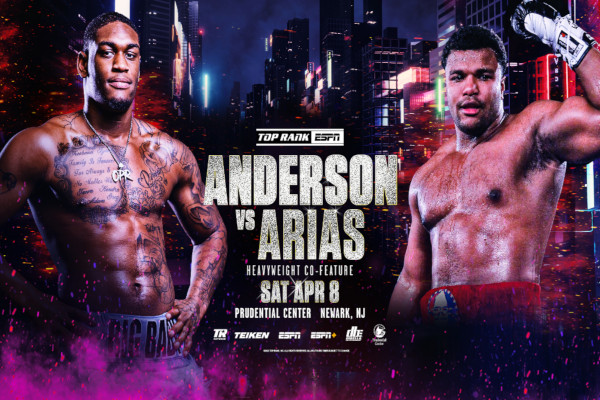 Cartel promocional del combate Jared Anderson vs. George Arias