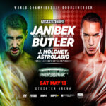 Cartel promocional del evento Janibek Alimkhanuly vs. Steven Butler